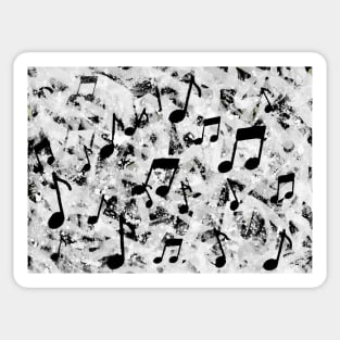 Black and Gray Watercolor Music Note Silhouettes Sticker